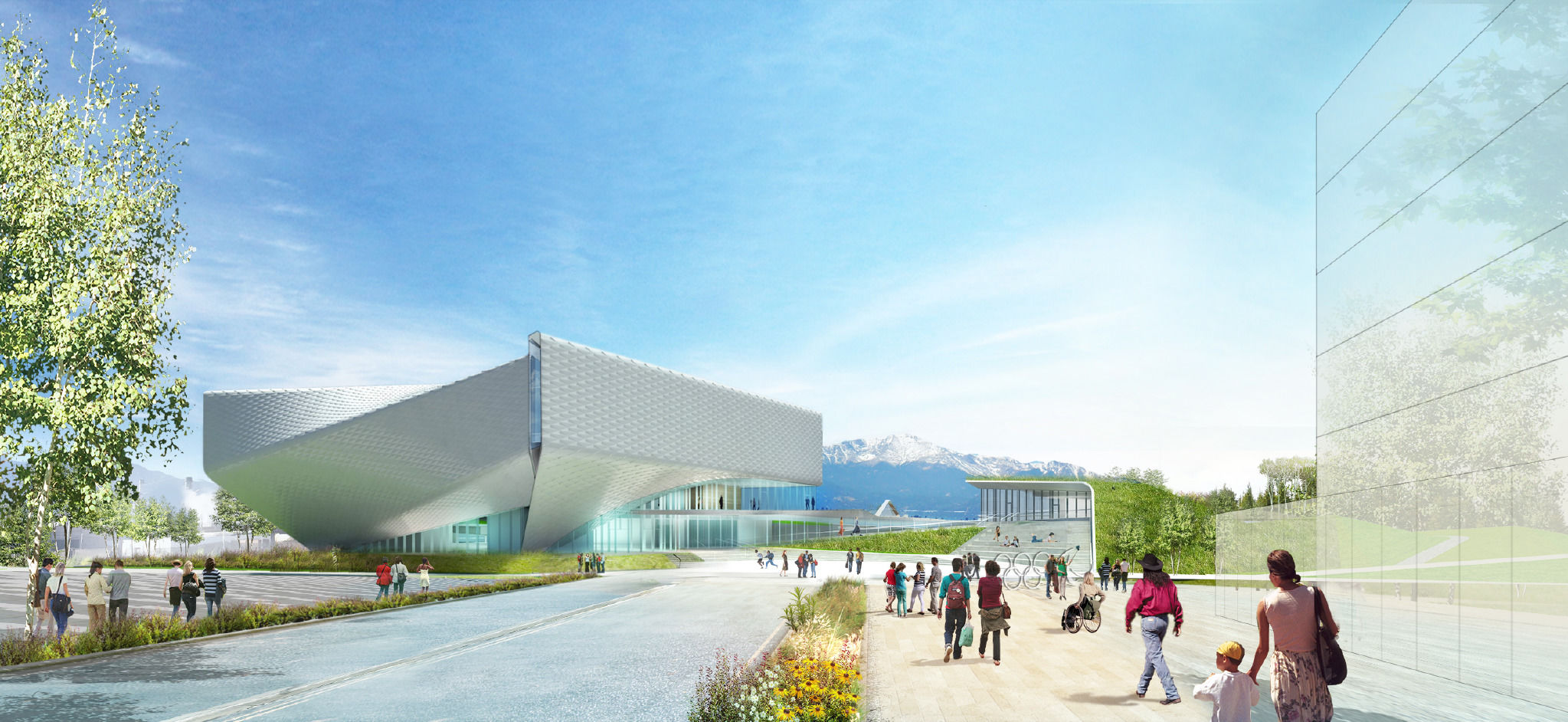 Artist rendering of the completed U.S. Olympic Museum and Hall of Fame, by design architects Diller Scofidio + Renfro.